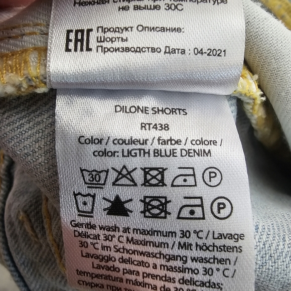 ROTATE By Birger Christensen High Rise Light Blue Denim Shorts - Picture 14 of 15